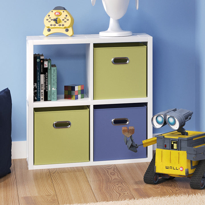 John Louis Home 4 cube organizer used to store kids toys in a bedroom