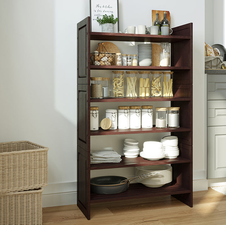 three tiered John Louis Home stackable shoe and shelving rack  used to store kitchen spices