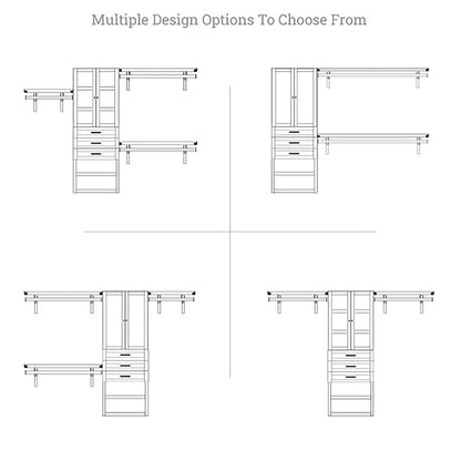 Solid Wood Closet Organizer with 3 Drawers and Doors Shaker - John Louis Home - Closet Organizers