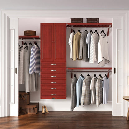 Solid Wood Closet Organizer with 6 Drawers and Doors Modern - John Louis Home - Closet Organizers