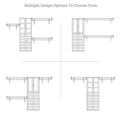Solid Wood Closet Organizer with 6 Drawers and Doors Modern - John Louis Home - Closet Organizers