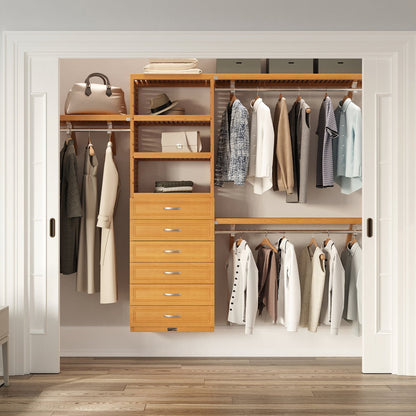 Solid Wood Closet Organizer with 6 Drawers Modern - John Louis Home - Closet Organizers